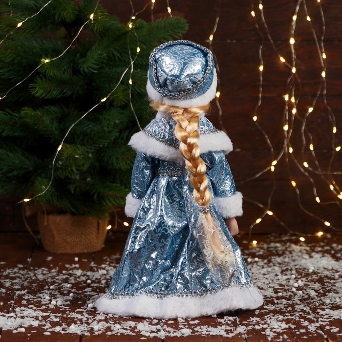 Снегурочка Снегурочка "В шубе с узором-паутинка" 34 см, голубой