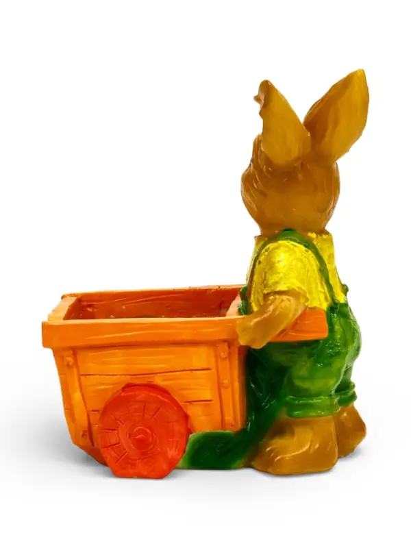 Фигурное кашпо 13 х 18 х 17см  "Заяц с тележкой"
