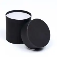 Коробка подарочная круглая, шляпная, чёрная, 10&times;10 см