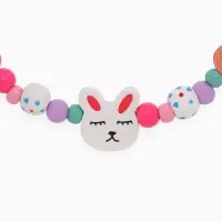 Набор детских украшений Выбражулька &laquo;Зайчик&raquo;, 2 предмета: бусы, браслет d=6 см разноцветный