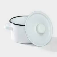 Кастрюля эмалированная, 1.5 л, d=15 см, цилиндрическая, цвет МИКС