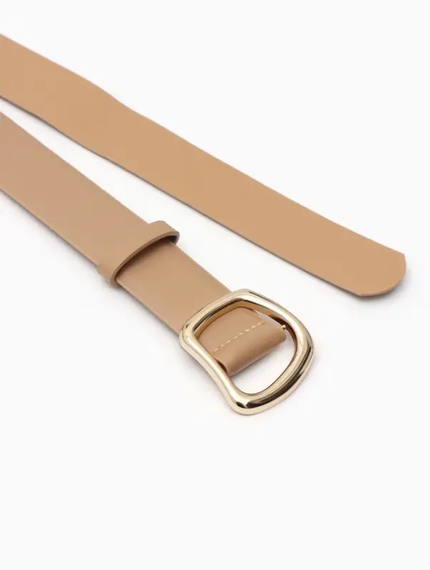 Ремень женский, затяжка, без винта, 4&times;110 см, пряжка золотистая, бежевый