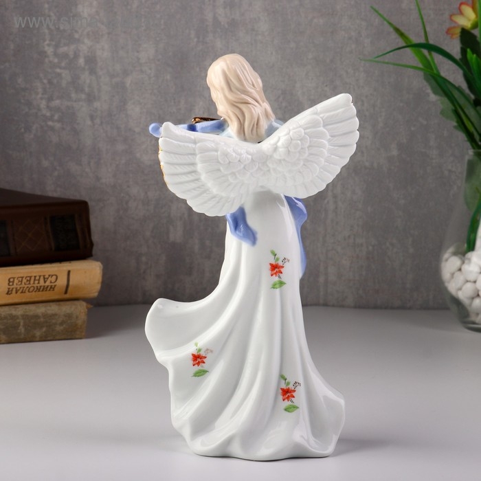 Сувенир керамика "Ангел-девушка со скрипкой" 20,5х10х6,3 см