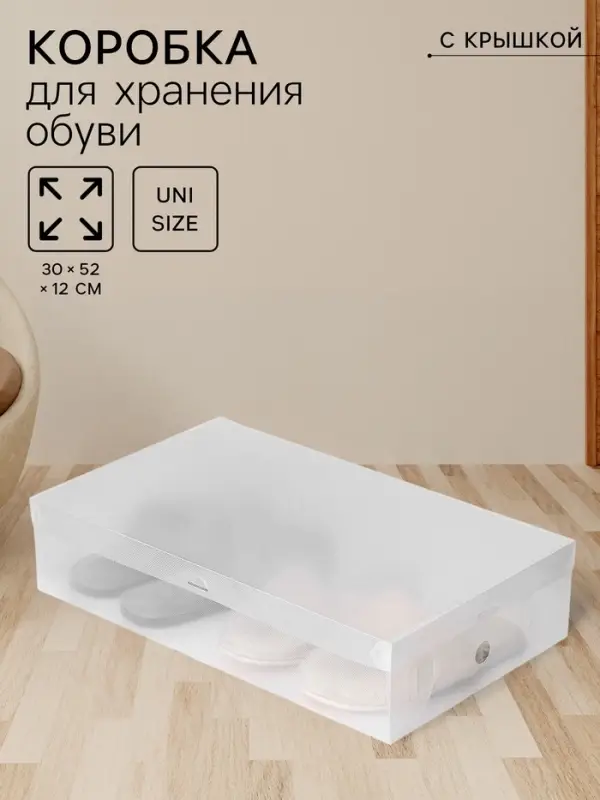 Коробка для хранения сапог с крышкой Uni size, 30&times;52&times;12 см