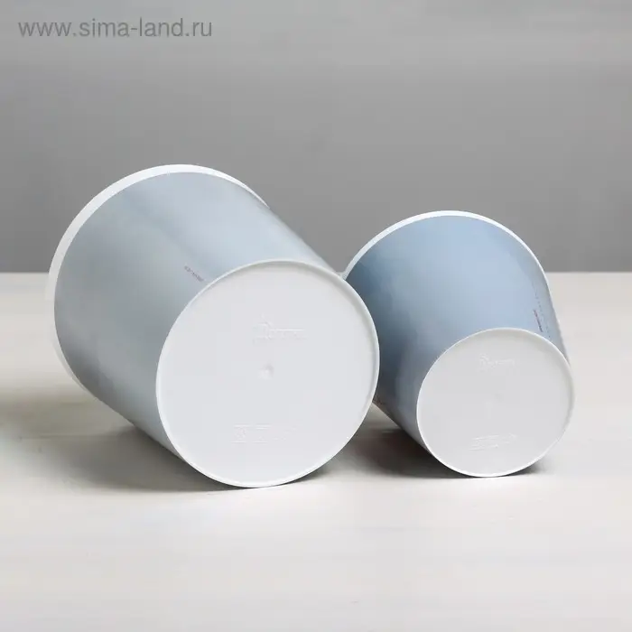 Набор кашпо для цветов 2 в 1 Flowers, тиснение, 0.8 и 1.6 л, 11×12 и 14×14 см