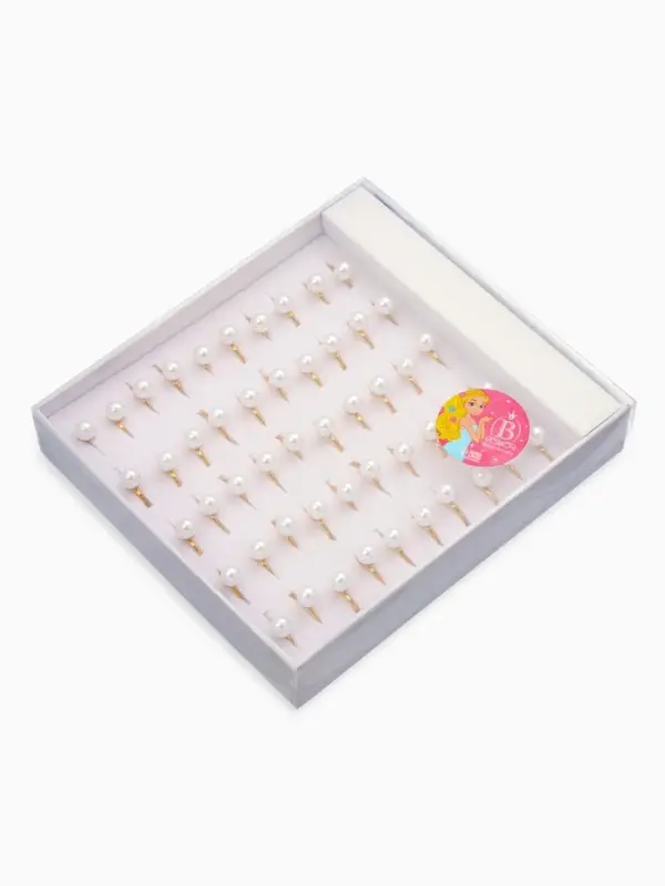 Кольцо &laquo;Выбражулька. Бусинка. Как у мамы&raquo;, белое в золоте, безразмерное