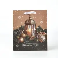 Набор пакетов крафтовых &laquo;Новогоднее настроение&raquo;, 5 шт., 23&times;27&times;11.5 см
