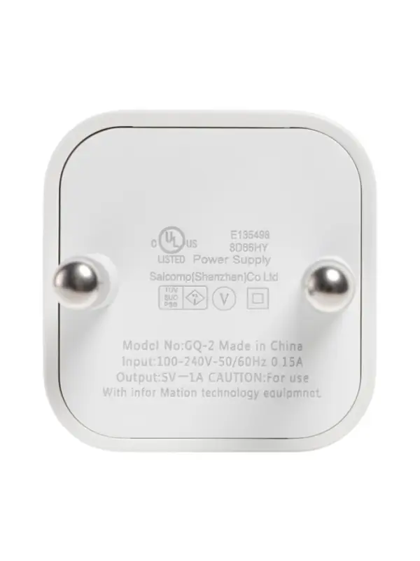 Сетевое зарядное устройство GQ-2, USB, 1 А, белое