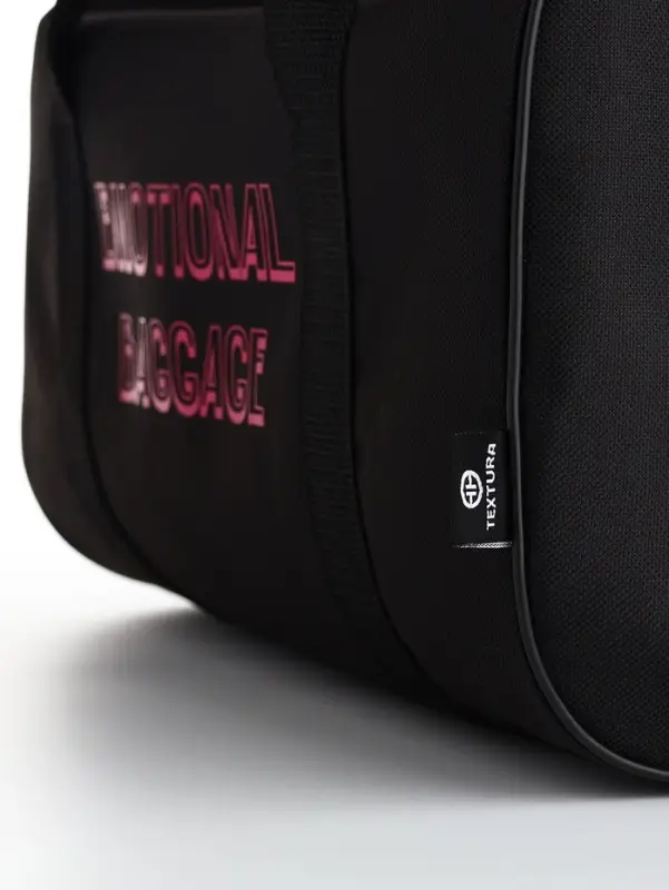 Сумка спортивная TEXTURA на молнии с подкладкой, длинный ремень, маленький размер, чёрная