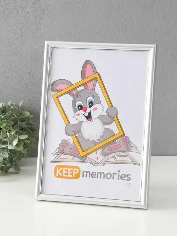 Фоторамка Фоторамка "Гамма" 21х30 см, с подножкой, набор 3 шт, (пластиковый экран), серебро