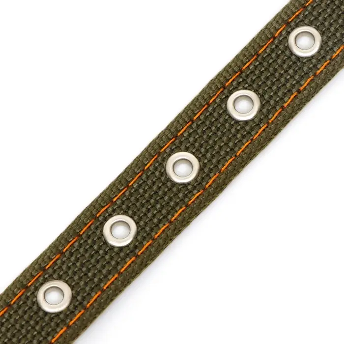 Ошейник брезентовый двухслойный, 54&times;2.5 см, ОШ 35-45 см, хаки