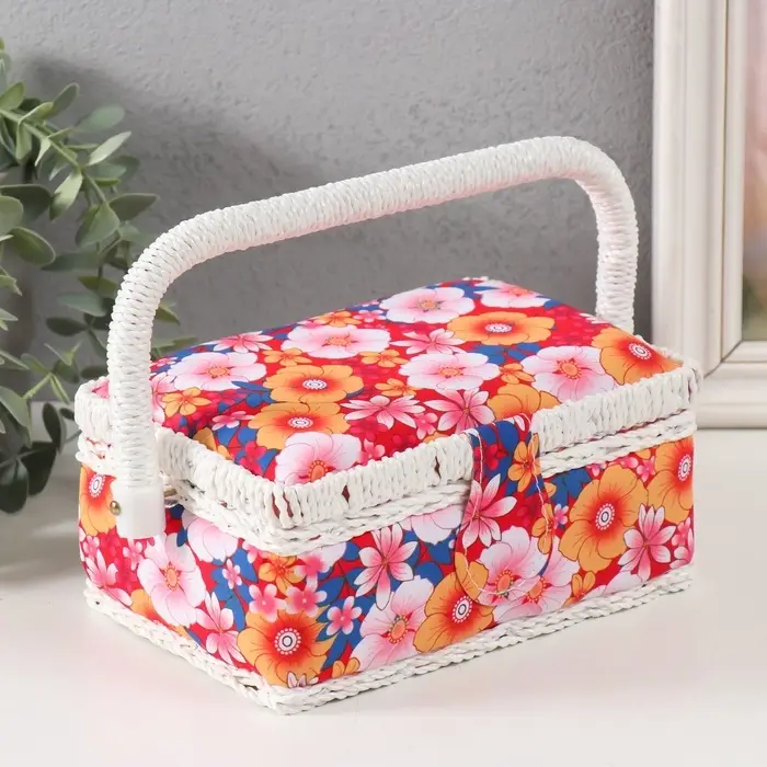 Шкатулка для рукоделия и шитья &laquo;Японский сад&raquo;, хранение ниток, иголок, мелочи, 18&times;12&times;9.5 см