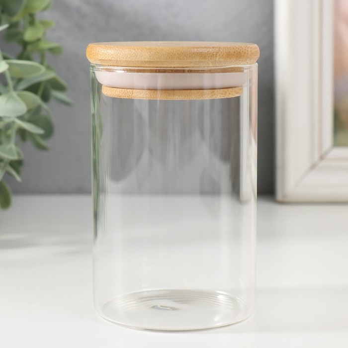 Банка для свечей стекло с крышкой Банка для свечей стекло с крышкой "Цилиндр" прозрачная 270 мл 6,5х6,5х10 см
