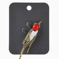 Брошь &laquo;Дятел&raquo;, цвет красно-белый в чернёном золоте