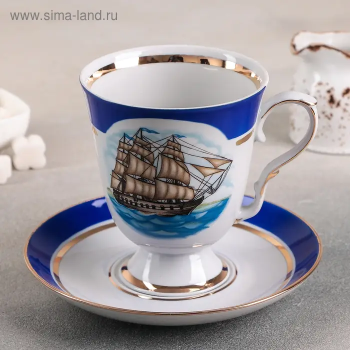 Бокал с блюдцем «Морской», 600 мл Бокал с блюдцем «Морской», 600 мл