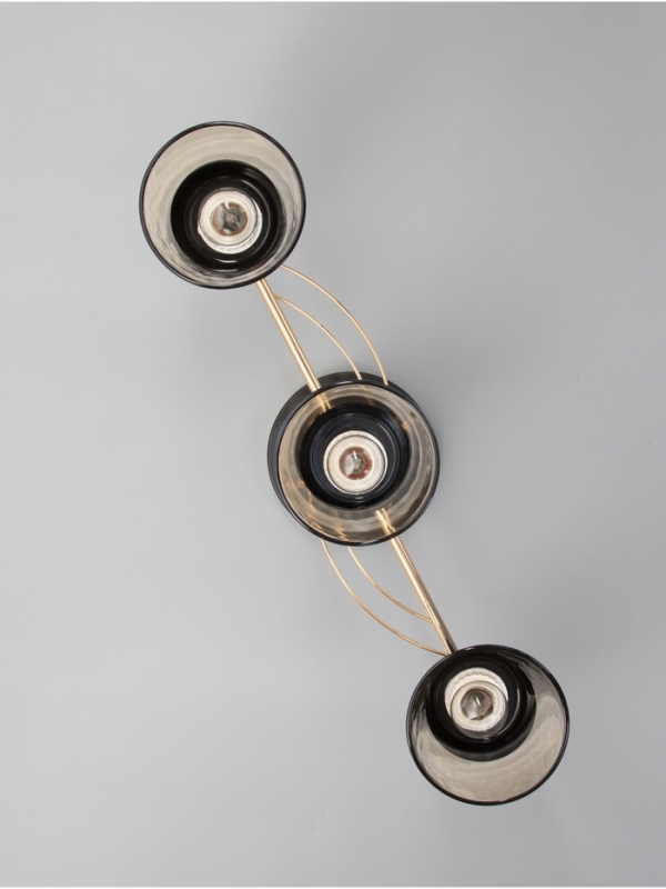 Люстра Люстра "Кансе" 3хЕ27 40Вт черно-золотой 50х15х23 см