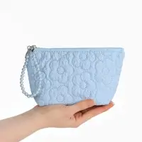 Косметичка дор Цветок 22*6*16, отд на молнии, голубой