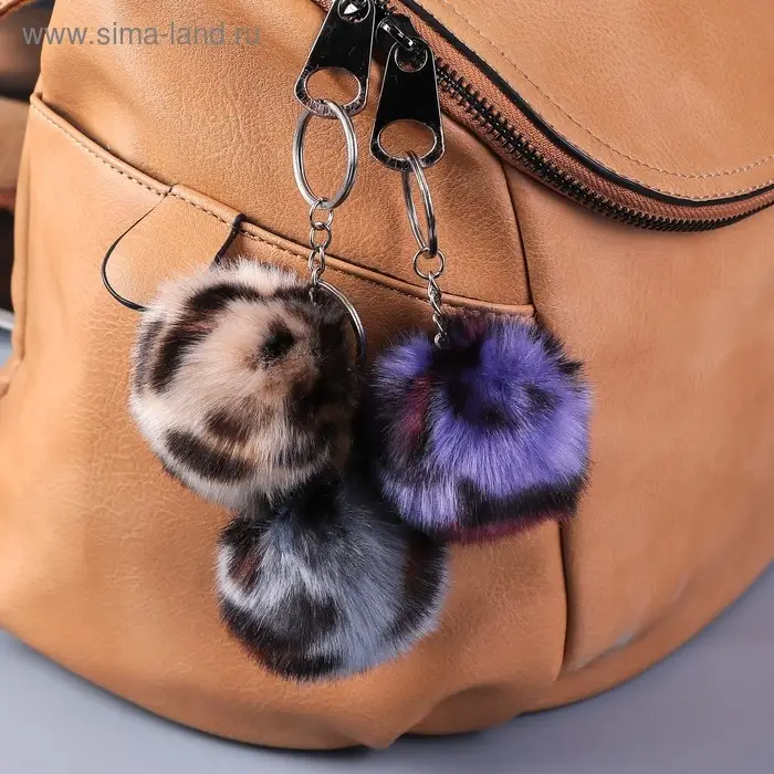 Пушистик на кольце Пушистик на кольце "Шарик - леопард" МИКС 6х6х6 см