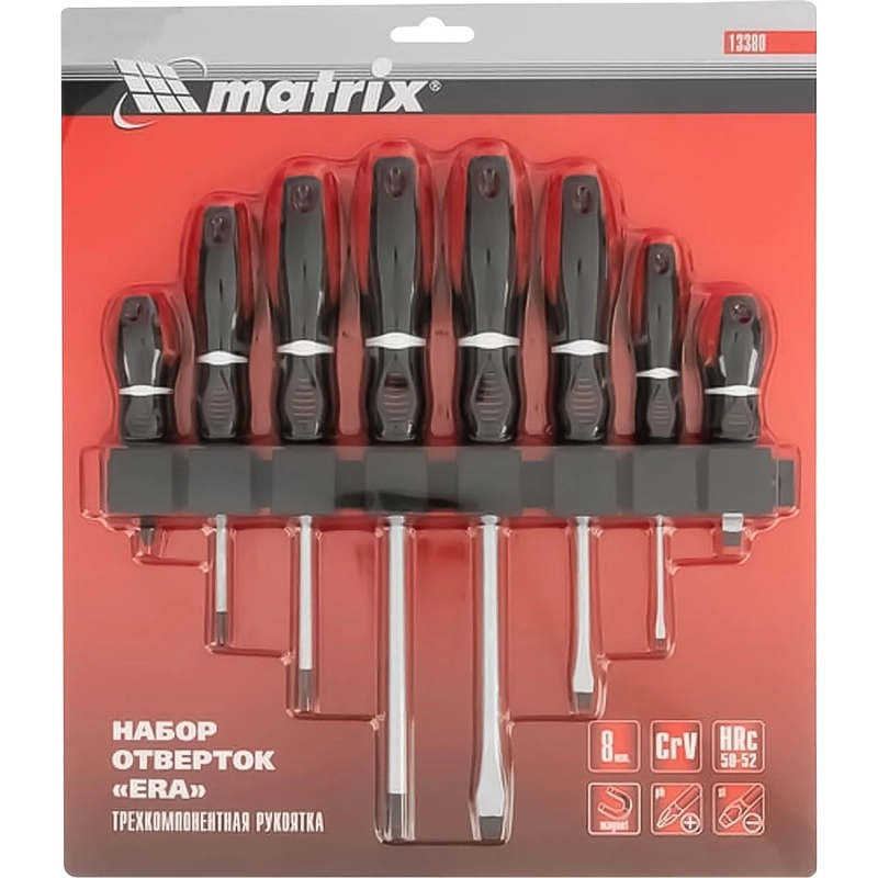 Набор отверток 8 шт (SL, PH) CrV Era Matrix 13380