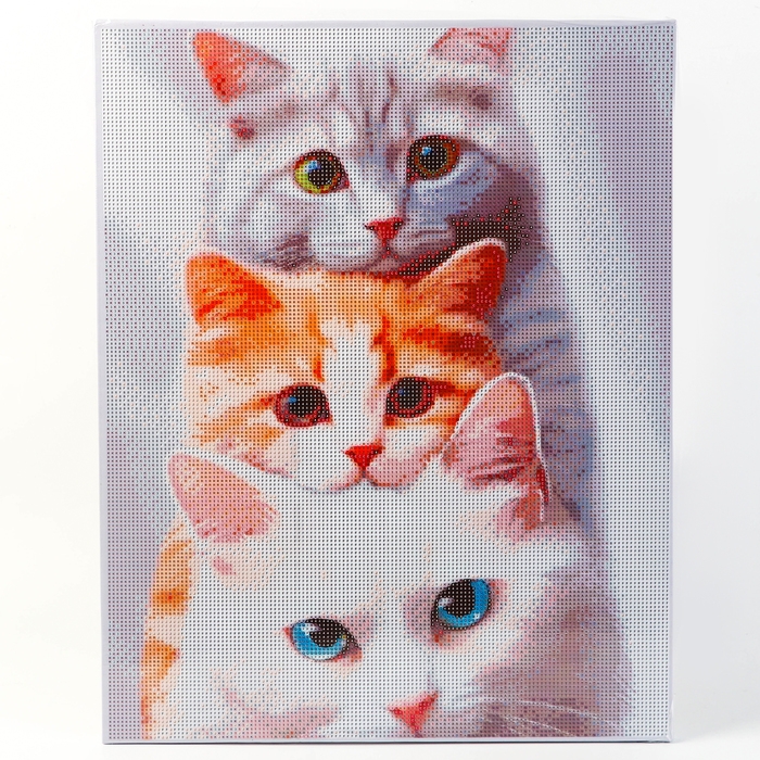 Алмазная мозаика с полным заполнением на холсте с подрамником «Котята», 40 х 50 см Алмазная мозаика с полным заполнением на холсте с подрамником «Котята», 40 х 50 см