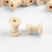 Набор деревянных катушек без покрытия, 15 шт., d=2&times;2.5 см