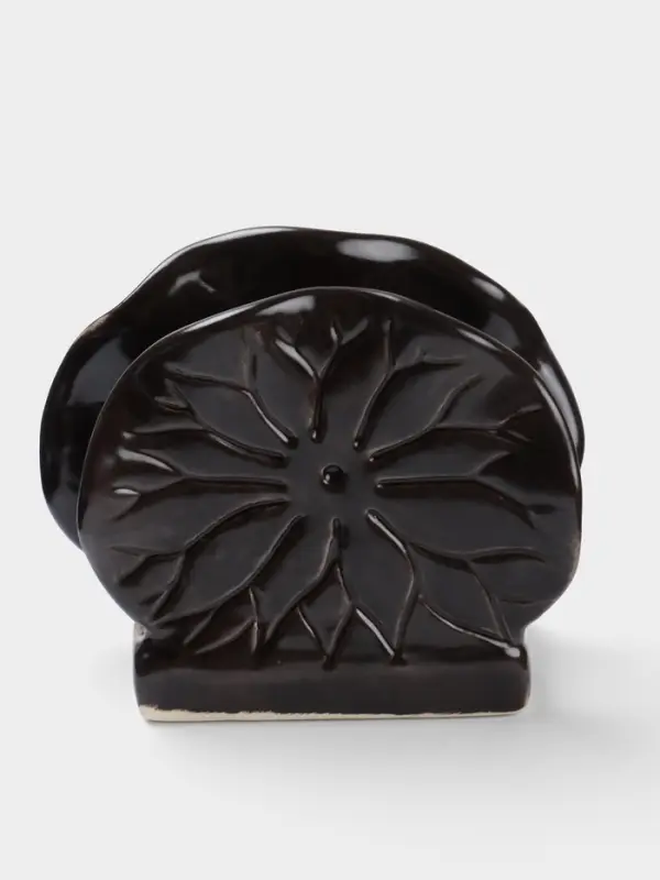 Салфетница &laquo;Цветок&raquo;, 12&times;5&times;10 см, керамика, коричневая