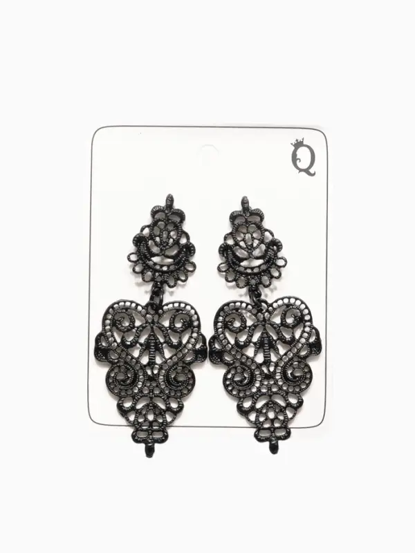 Серьги металл &laquo;Люстры&raquo;, чёрные