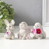 Набор фигурок 3 шт. &laquo;Весёлые кролики&raquo;, 6&times;5 см