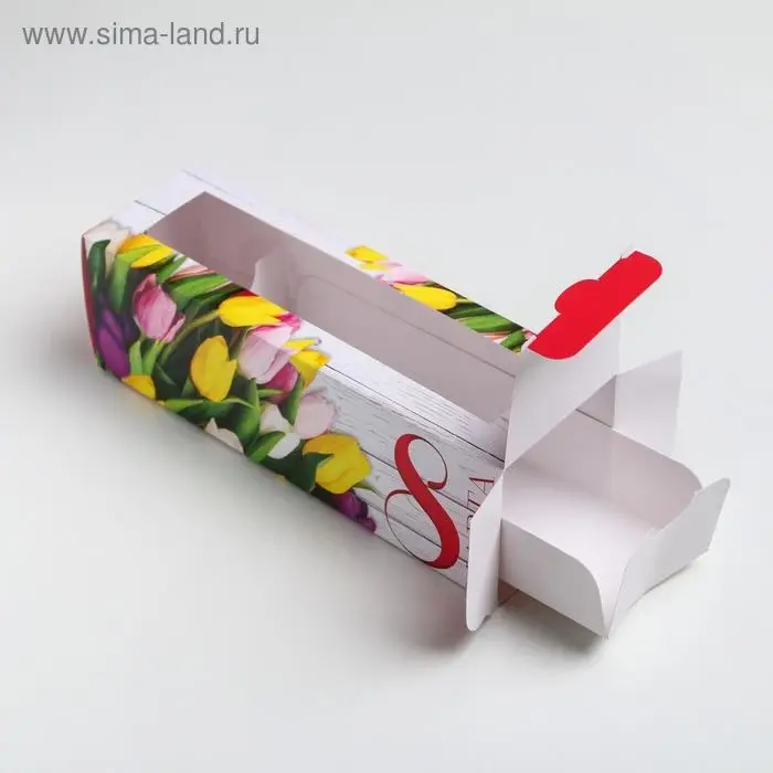 Коробка для макарун, кондитерская упаковка «8 марта», 5.5 х 18 х 5.5 см Коробка для макарун, кондитерская упаковка «8 марта», 5.5 х 18 х 5.5 см