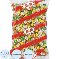 Конфеты мини  MIX №25  апельсин, киви, клубника, персик 1 кг