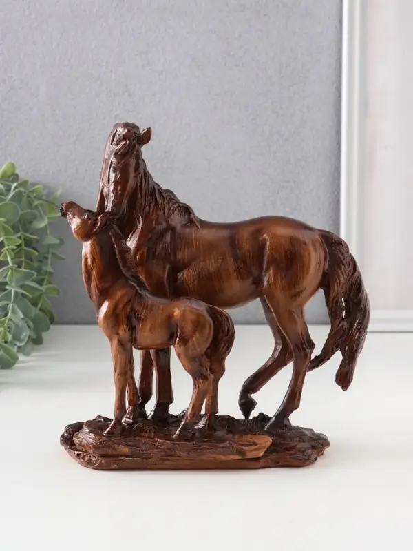 Сувенир полистоун Сувенир полистоун "Лошадь с жеребёнком" под дерево 19х6,5х20,5 см