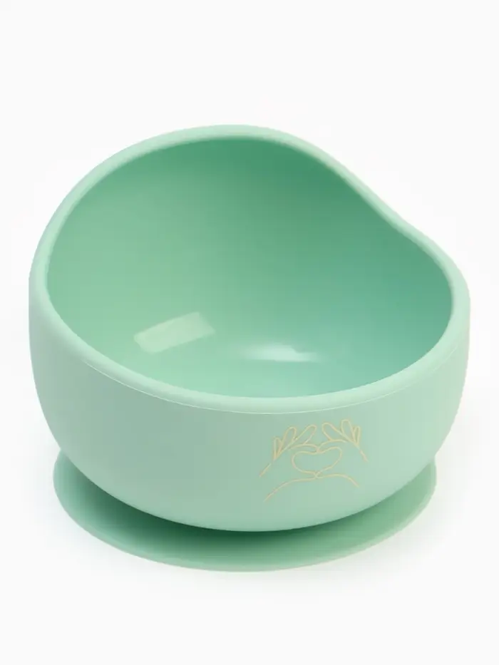 Тарелка детская на присоске и ложка, бирюзовый, Mum&Baby Тарелка детская на присоске и ложка, бирюзовый, Mum&Baby