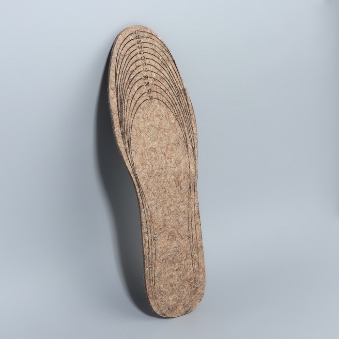 Стельки для обуви, утеплённые, универсальные, р-р RU до 46 (р-р Пр-ля до 47), 29 см, пара, цвет коричневый Стельки для обуви, утеплённые, универсальные, р-р RU до 46 (р-р Пр-ля до 47), 29 см, пара, цвет коричневый