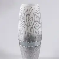 Ваза «Соблазн», овал, h=26 см, стекло, бело-серебристая