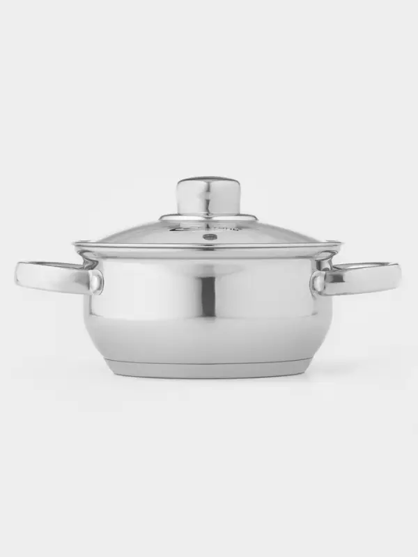 Кастрюля Катунь &laquo;Гретта&raquo;, 1.6 л, d=16 см, с крышкой, капсульное дно, индукция, нержавеющая сталь, AISI - 201, хромированная