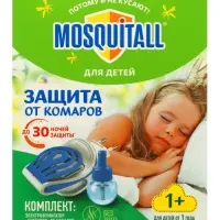 Комплект Mosquitall &laquo;Нежная защита для детей&raquo;, электрофумигатор + жидкость от комаров, 30 ночей, 30 мл
