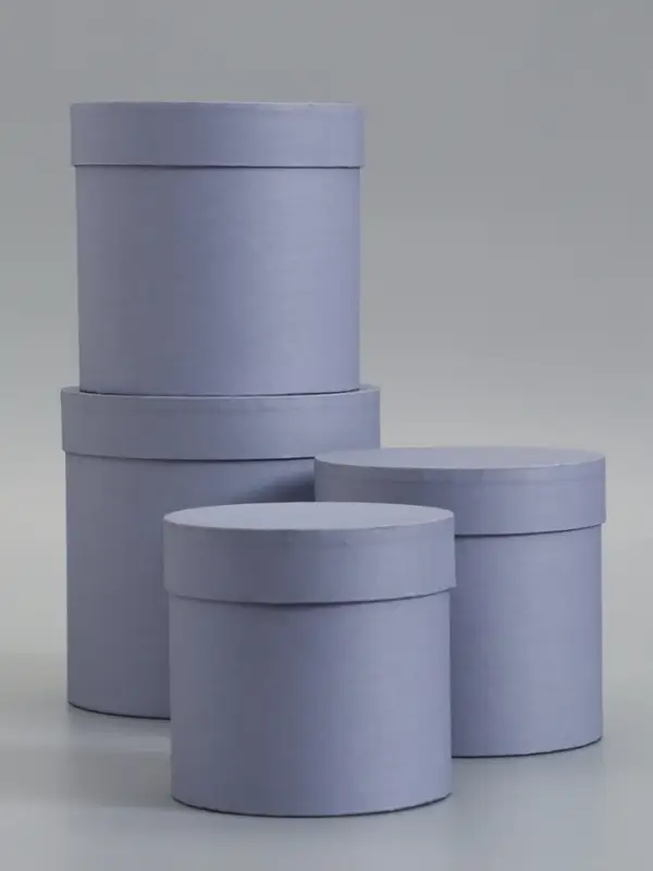 Набор шляпных коробок  4 в 1 "Графит" 18 &times; 18 ‒14 &times; 14 см