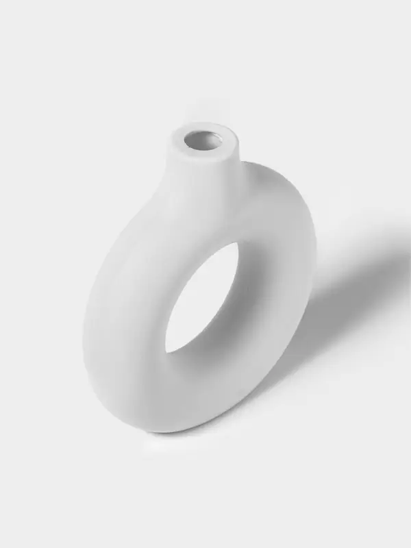 Ваза для сухоцветов Ring, пластик, 3.8&times;13.5&times;14.7 см, 250 мл, белая