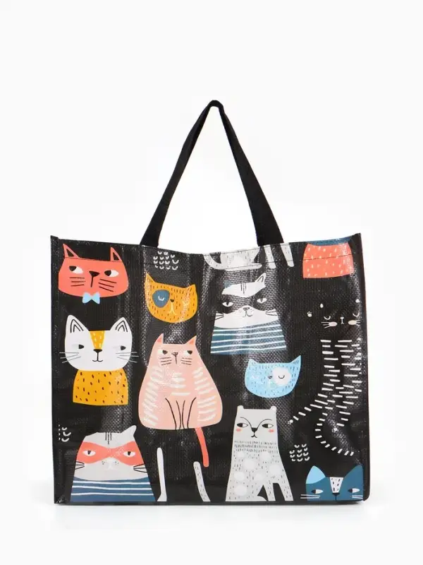 Сумка хоз Котики, 45*20*37, отдел без молнии, черный Сумка хоз Котики, 45*20*37, отдел без молнии, черный