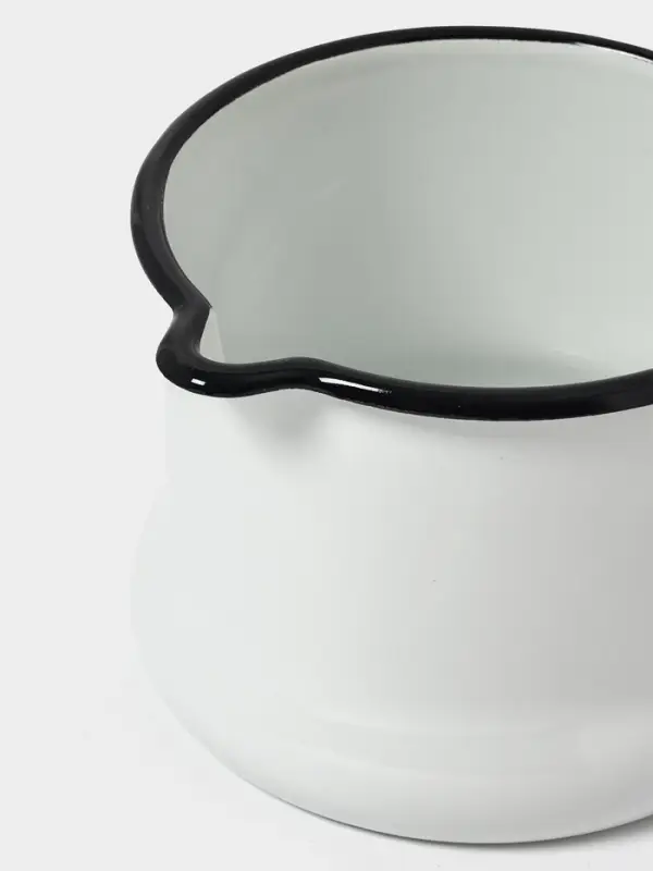 Ковш эмалированный, 1 л, без декора, белый