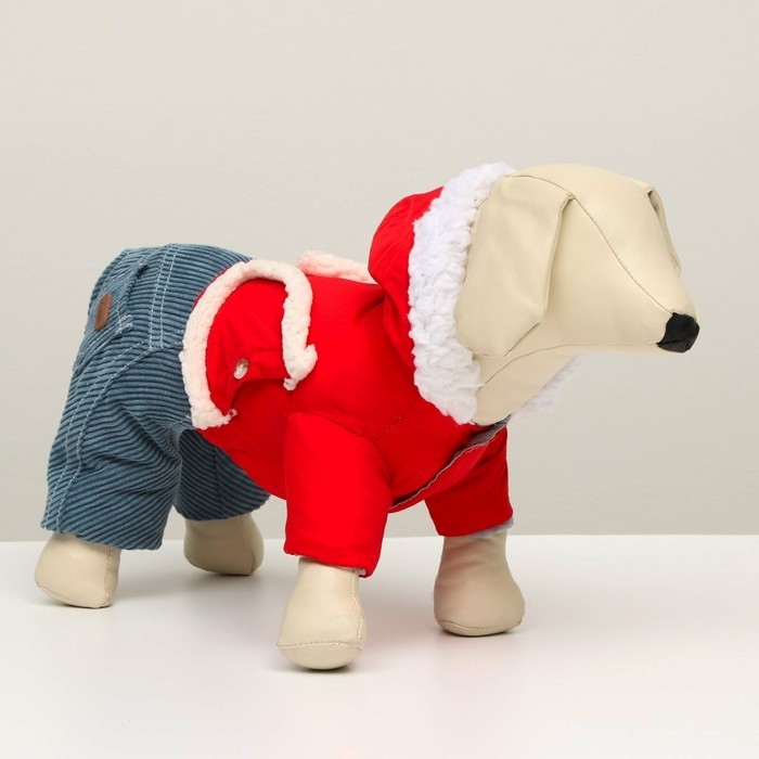 Комбинезон Комбинезон "Малыш", размер 12 (ДС 28 см, ОГ 38 см, ОШ 27 см), красно-серый