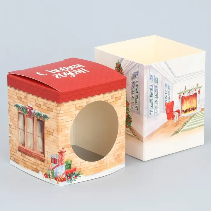 Бонбоньерка новогодняя «Уютный Новый Год », 6 х 7 х 6 см Бонбоньерка новогодняя «Уютный Новый Год », 6 х 7 х 6 см