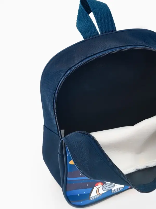 Рюкзак детский 20,5*9*24, отд на молнии, космос т-синий