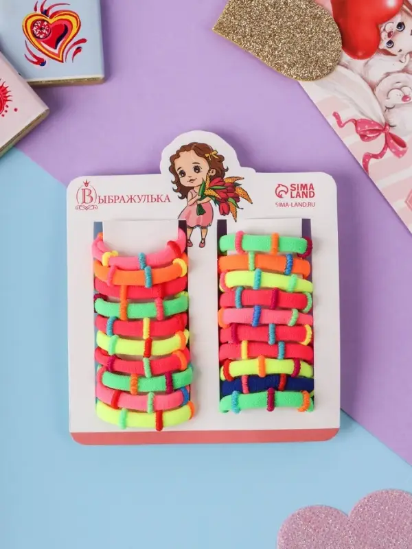 Резинки для волос «Аделия», набор 20 шт., колечки колор, 3 см, МИКС Резинки для волос «Аделия», набор 20 шт., колечки колор, 3 см, МИКС