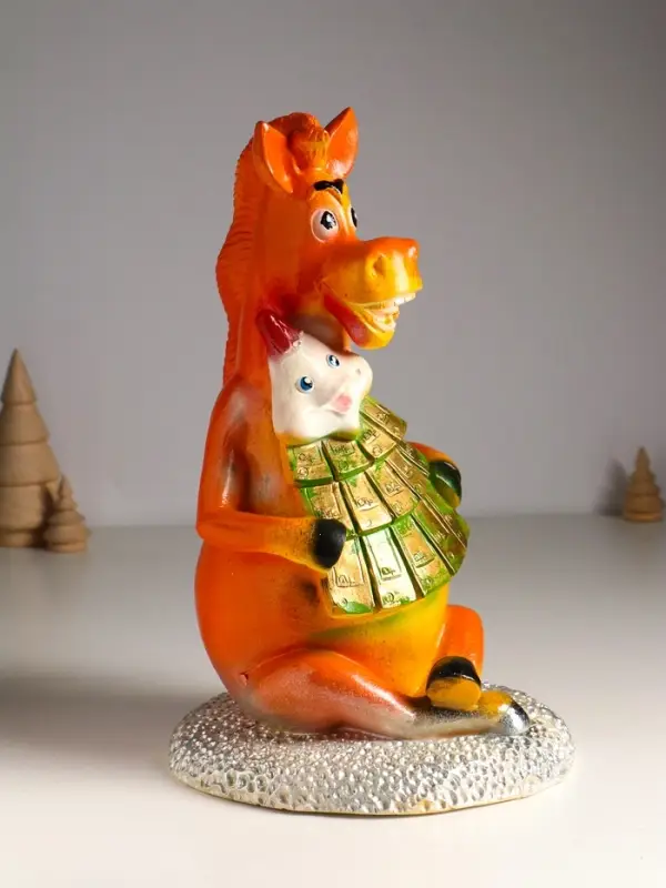 Копилка Копилка "Конь с елочкой" 30,5х18х19,5 см, цветной, гипс