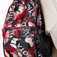 Рюкзак школьный на молнии, с карманами, с принтом, размер 30&times;13&times;42 см, красный/серый