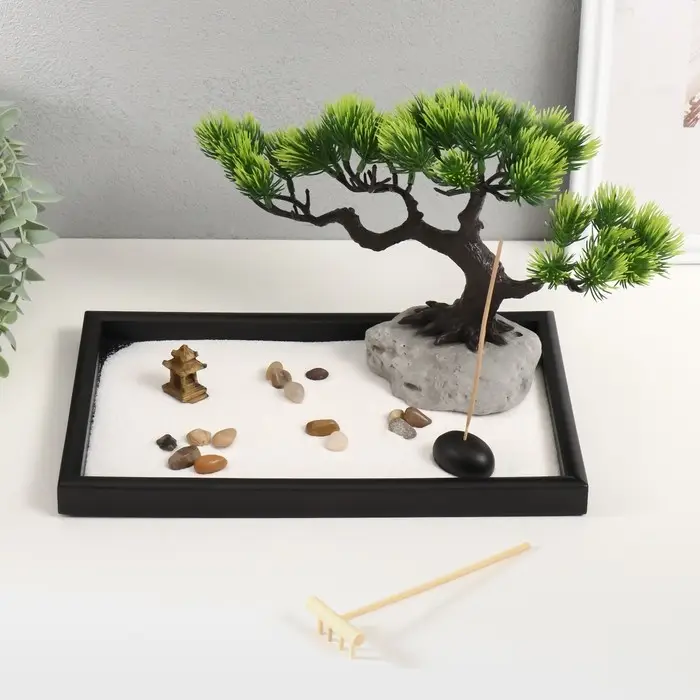 Сад камней Дзен  Сад камней Дзен " Раскидистое дерево в саду" песок+аромапалочки 20х30х18,5 см