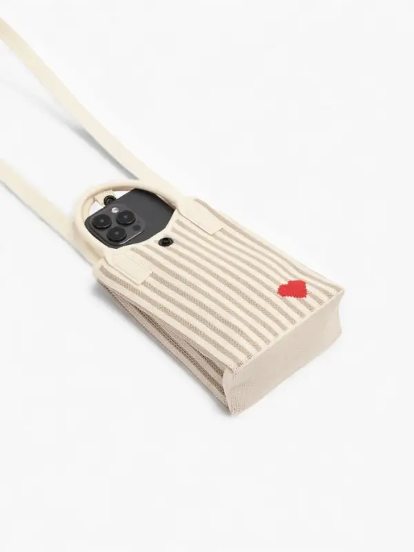 Сумка подр Сердце, 12*4*17, отд на кнопке, дл ремень, бело/серый Сумка подр Сердце, 12*4*17, отд на кнопке, дл ремень, бело/серый