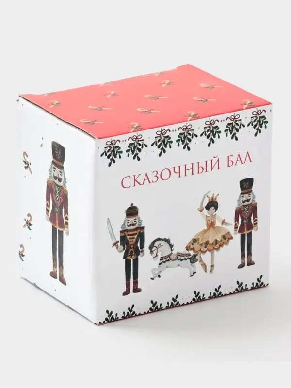 Кружка новогодняя Доляна «Щелкунчик», 330 мл, фарфор, белая Кружка новогодняя Доляна «Щелкунчик», 330 мл, фарфор, белая