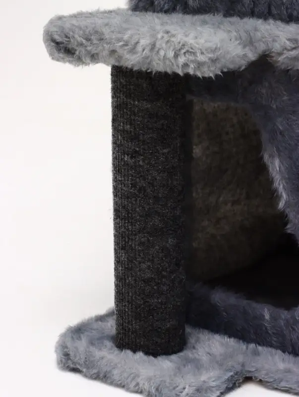 Домик для кошек с когтеточкой, 33&times;40&times;103 см, квадратный, ковролин, серый